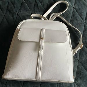 Miztique white leather backpack